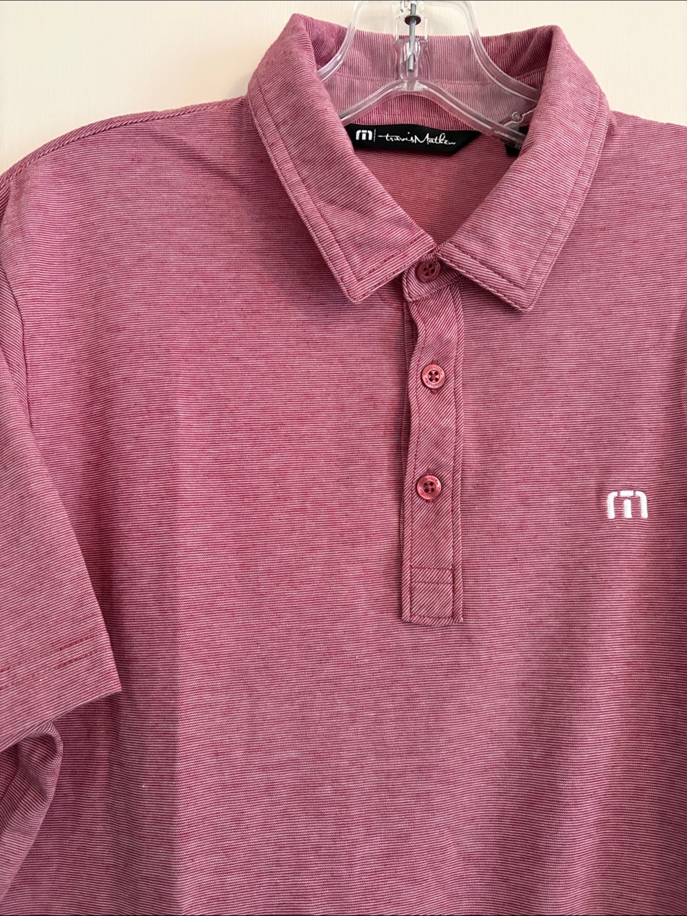 TRAVIS MATHEW The Zinna Polo Size Medium Heather Red Cardinal